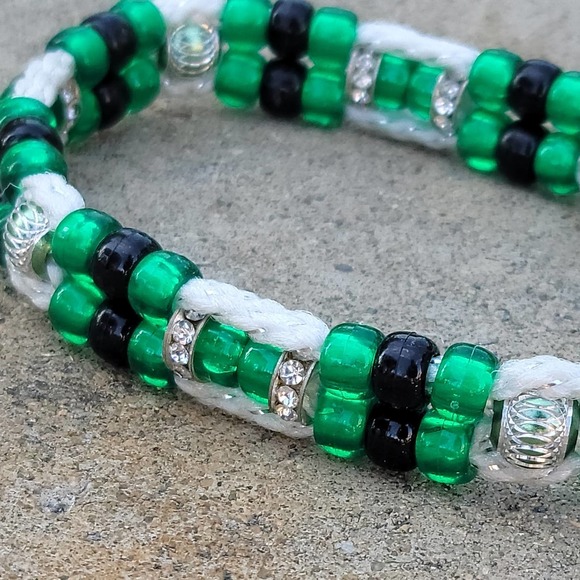 Custom Handmade Beaded Bling Dog Collar - Picture 2 of 3